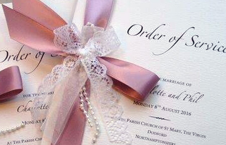 Quills Wedding Stationery order of service